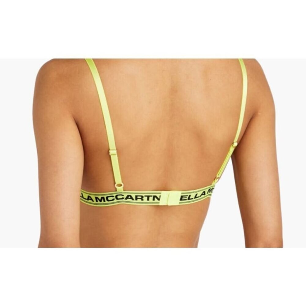 Stella McCartney Leopard print stretch mesh triangle bra lime Green - Picture 3 of 7
